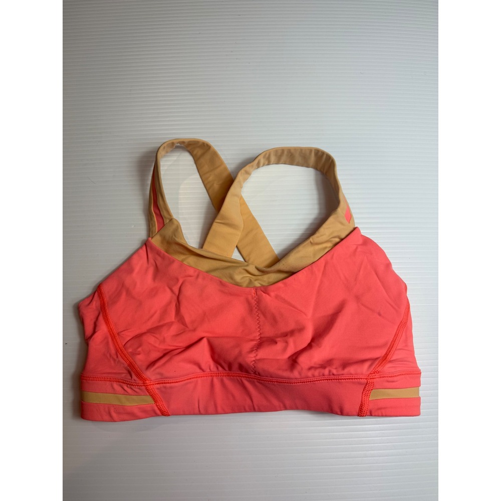 Lululemon Sports Bra Coral Pink Light Support Crossback Activewear Women's 6